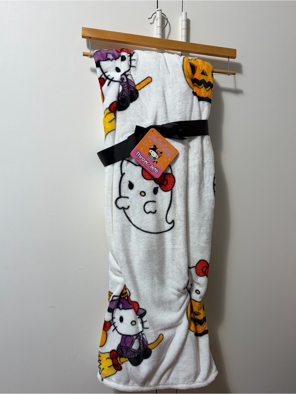 Hello Kitty White Plush Halloween Throw